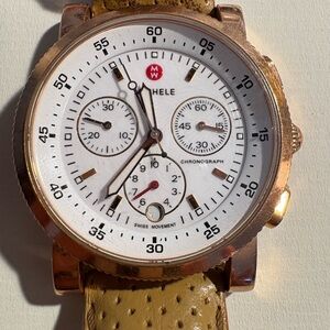Michele Sport Sail 18k Gold Plated Diamond Dial‎ Chronograph Watch